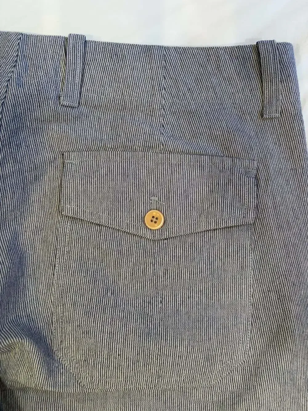 Banana Republic Pants Men's 33x34 Relaxed Fit Grey/White Stripe Relax  Fit Linen